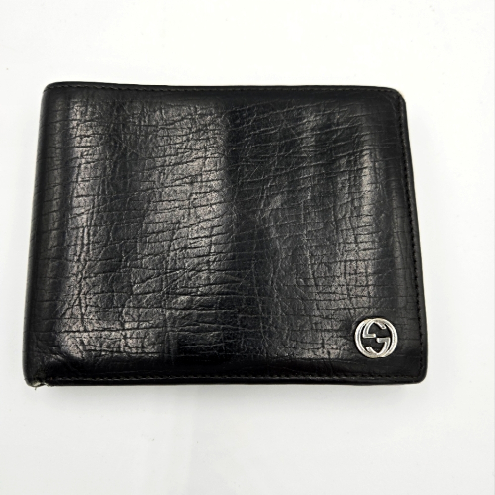 Gucci Mens Black Bifold Wallet